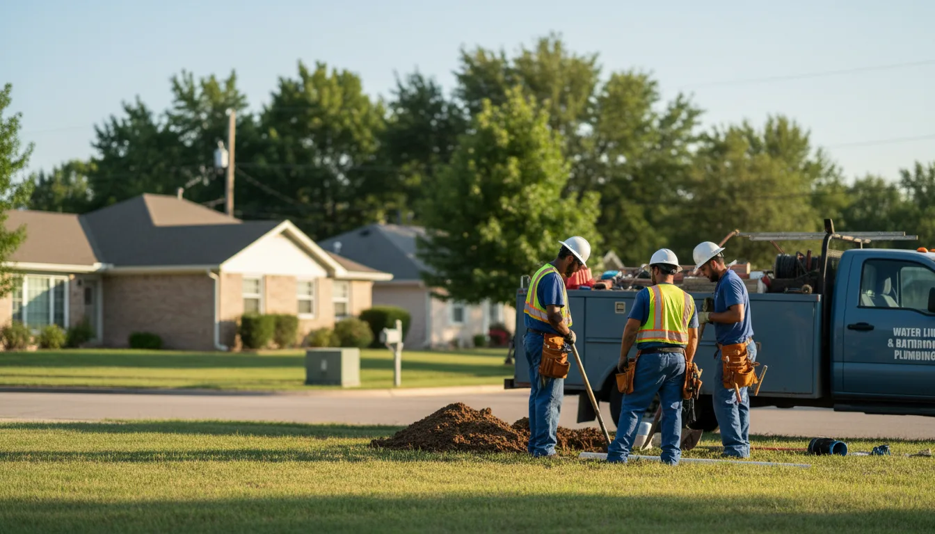 Residential water line and bathroom plumbing service in Oil City, LA